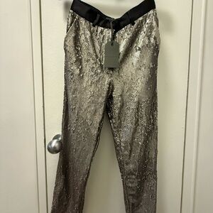 ALLSAINTS Leigh Sequin Trousers in Silver